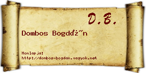 Dombos Bogdán névjegykártya